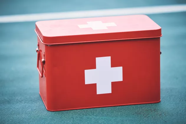 A box for First Aid kit. Mostphotos.